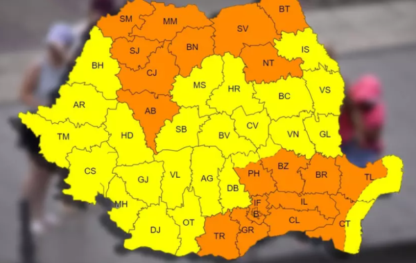 Alertă meteo ce va afecta România. Meteorologii avertizează cu coduri galbene și portocalii