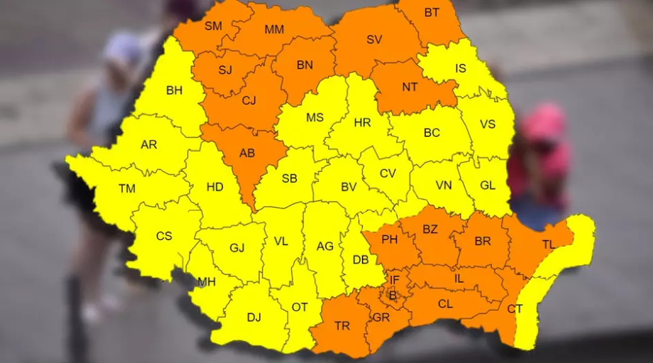 Alertă meteo ce va afecta România. Meteorologii avertizează cu coduri galbene și portocalii