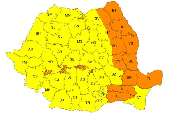 Administrația Meteorologică avertizează asupra unei situații de vânt puternic pe întreg teritoriul românesc
